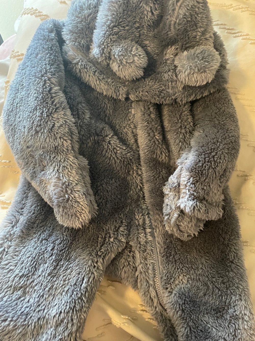 Carter's Plush Blue Hooded Puffer with Baby Bear Ears NWOT